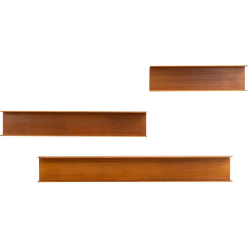 Set of 3 vintage wall shelves by Walter Wirz for Wilhelm Renz, Germany 1965