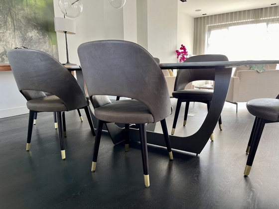 Image 1 of 6 Baxter Leather Colette Dining Chairs