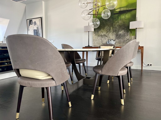 6 Baxter Leather Colette Dining Chairs