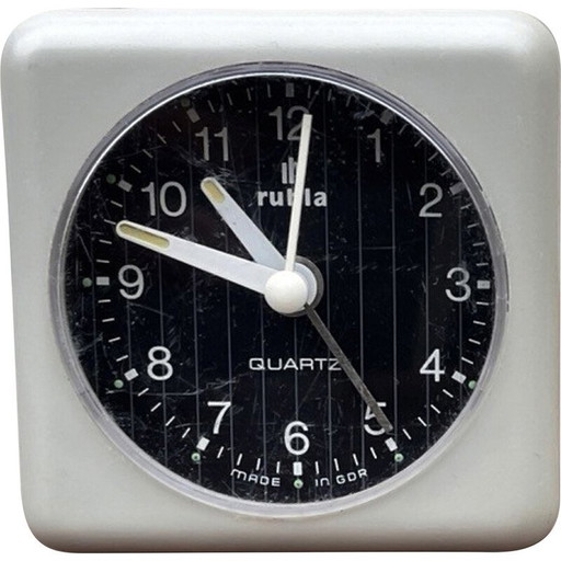 Vintage electric plastic alarm clock from Ruhl, Germany 1980