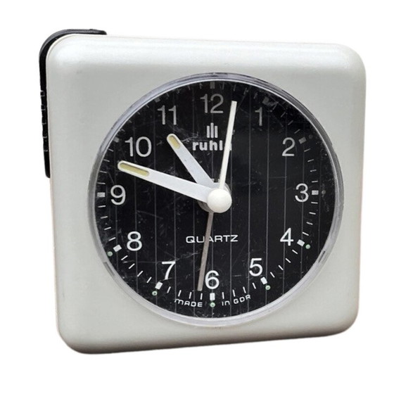 Image 1 of Vintage electric plastic alarm clock from Ruhl, Germany 1980