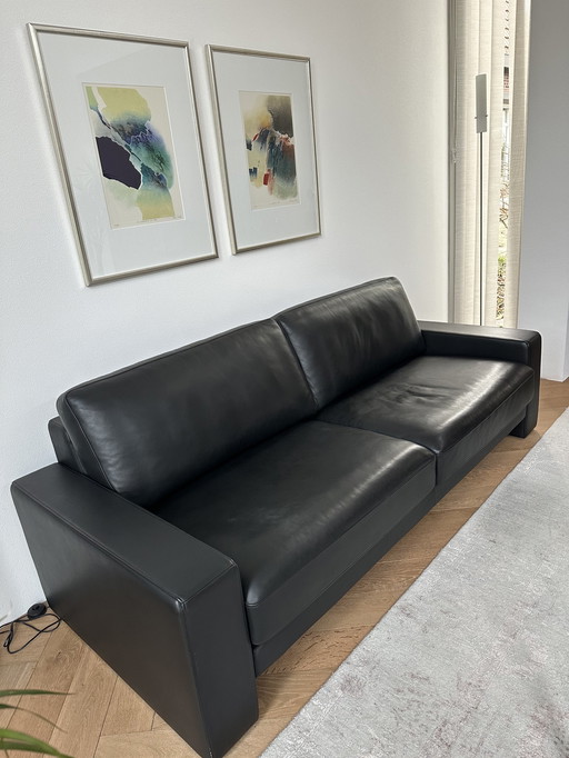 Rolf Benz 3-Seater Sofa Ego-G Black Leather