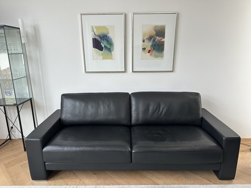 Rolf Benz 3-Seater Sofa Ego-G Black Leather