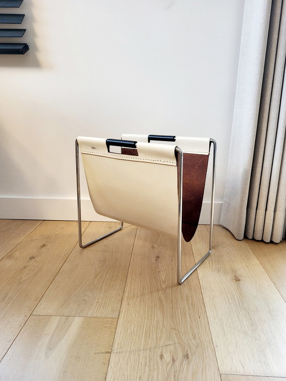 Image 1 of Brabantia Leather Magazine Rack Or Reading Rack, 1970s, Holland