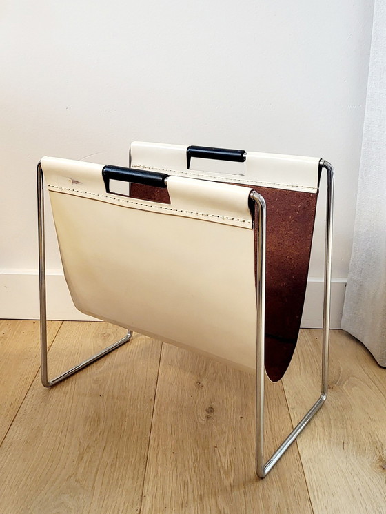 Image 1 of Brabantia Leather Magazine Rack Or Reading Rack, 1970s, Holland