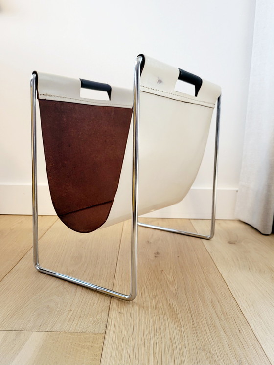 Image 1 of Brabantia Leather Magazine Rack Or Reading Rack, 1970s, Holland