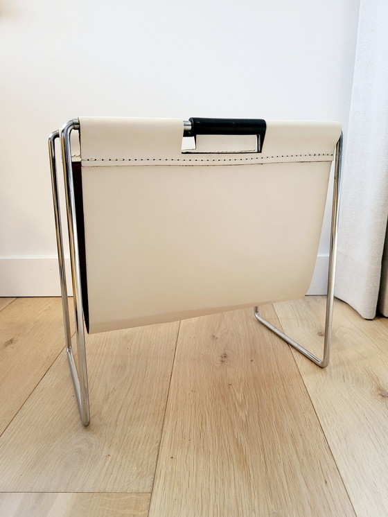 Image 1 of Brabantia Leather Magazine Rack Or Reading Rack, 1970s, Holland