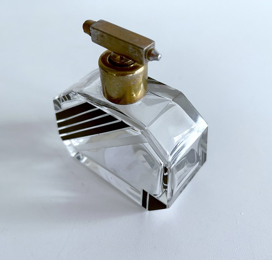 Image 1 of Art Deco Crystal Glass Perfume Bottle