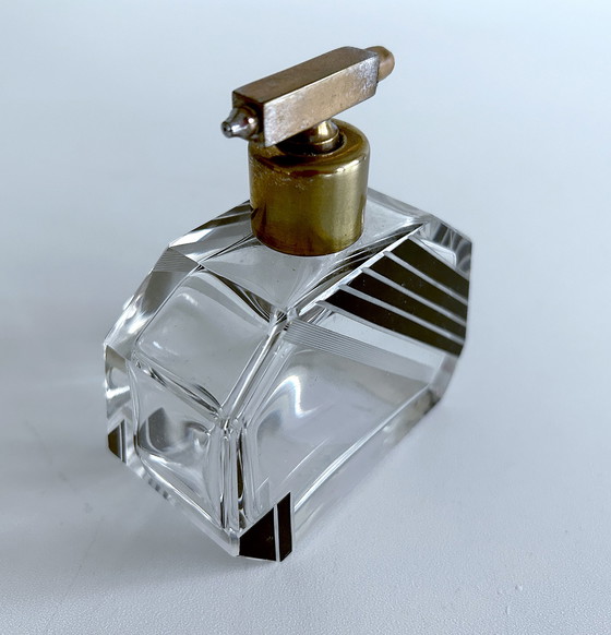 Image 1 of Art Deco Crystal Glass Perfume Bottle