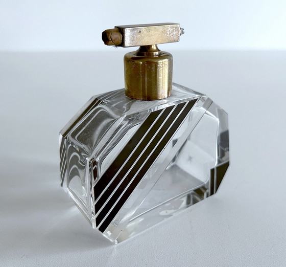 Image 1 of Art Deco Crystal Glass Perfume Bottle