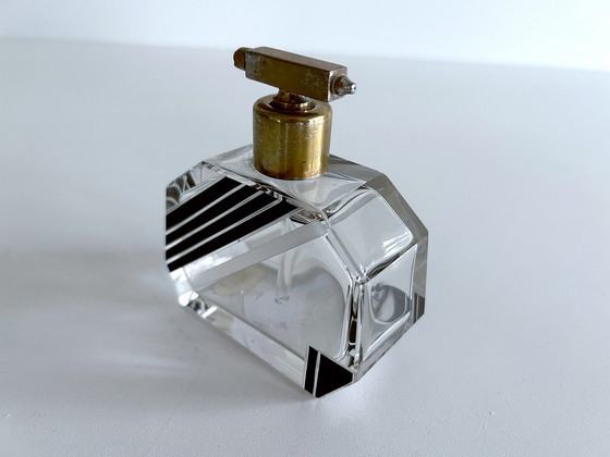 Image 1 of Art Deco Crystal Glass Perfume Bottle