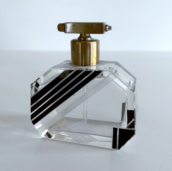 Image 1 of Art Deco Crystal Glass Perfume Bottle