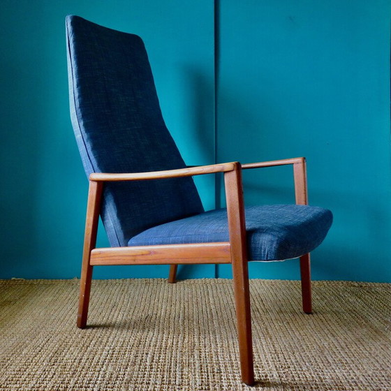Image 1 of Poltrona vintage in teak nero bluastro, Danimarca 1960