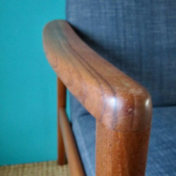 Image 1 of Poltrona vintage in teak nero bluastro, Danimarca 1960