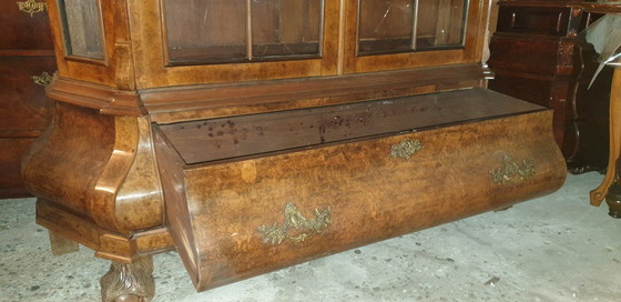 Image 1 of Antique Root Walnut Baroque Belly Cabinet