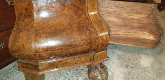 Image 1 of Antique Root Walnut Baroque Belly Cabinet