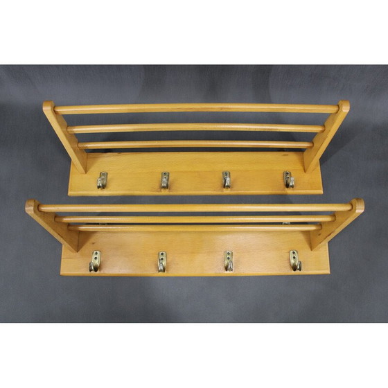 Image 1 of Pair of vintage wooden coat racks, Czechoslovakia 1960