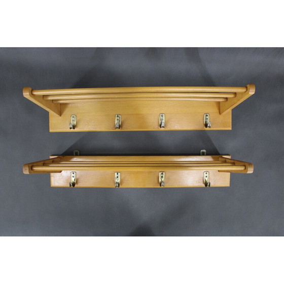 Image 1 of Pair of vintage wooden coat racks, Czechoslovakia 1960