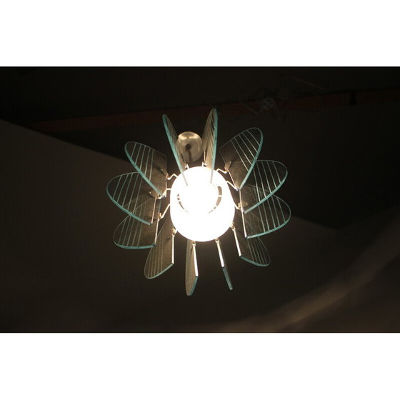Image 1 of Mid-century glass pendant lamp, Czechoslovakia 1960s