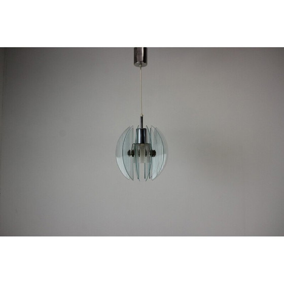 Image 1 of Mid-century glass pendant lamp, Czechoslovakia 1960s