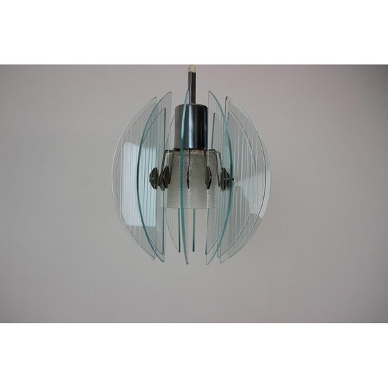 Image 1 of Mid-century glass pendant lamp, Czechoslovakia 1960s