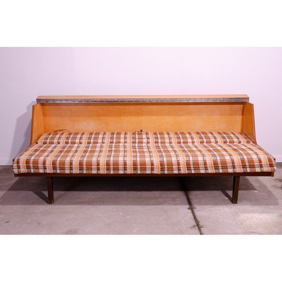 Image 1 of Vintage sofa bed in wood and ash veneer, Czechoslovakia 1970