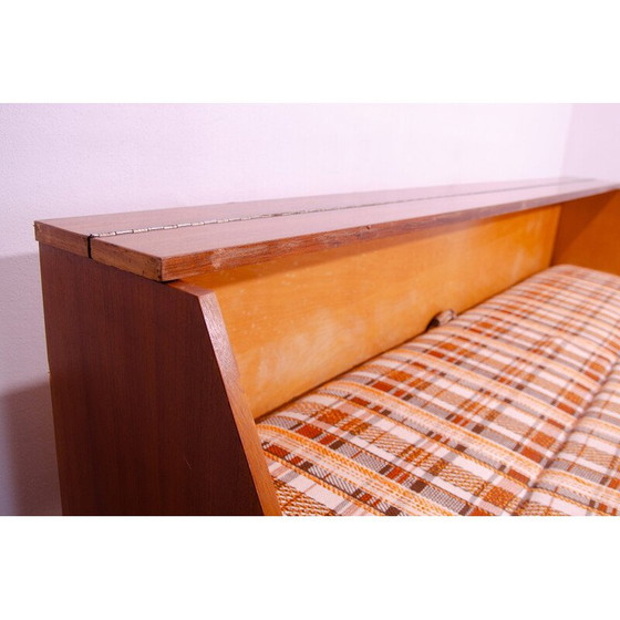 Image 1 of Vintage sofa bed in wood and ash veneer, Czechoslovakia 1970