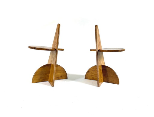 2x Brutalist stool '60