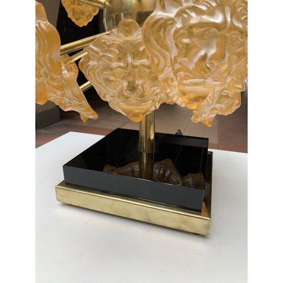 Image 1 of Pair of vintage murano glass "lions" lamps, 1980