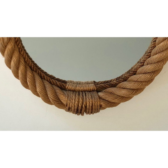 Image 1 of Specchio rotondo vintage in corda, Francia 1970