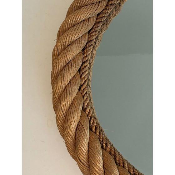 Image 1 of Specchio rotondo vintage in corda, Francia 1970