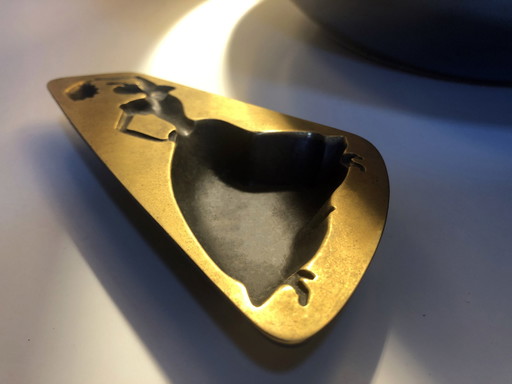 Posacenere d'epoca • Gitanes • Rame massiccio • Max Ponty • 1950-1960