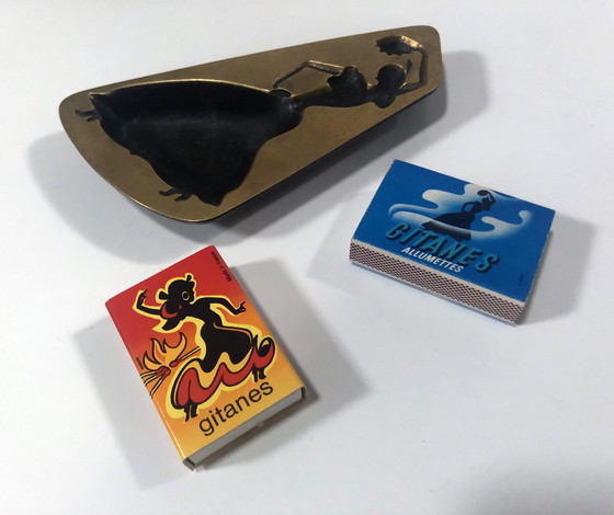 Image 1 of Posacenere d'epoca • Gitanes • Rame massiccio • Max Ponty • 1950-1960