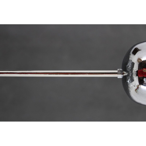 Image 1 of Vintage Italian chrome plated and glass chandelier, 1970s