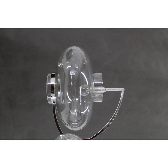 Image 1 of Vintage Italian chrome plated and glass chandelier, 1970s