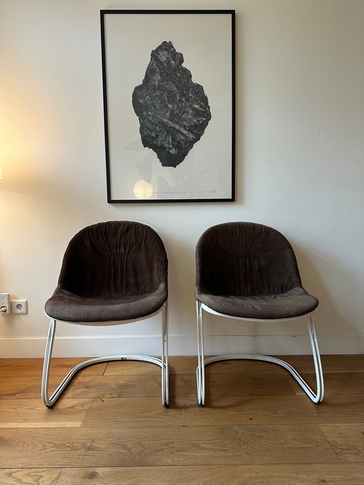 2X Gastone Rinaldi Sabrina Chairs White For Thema Italy