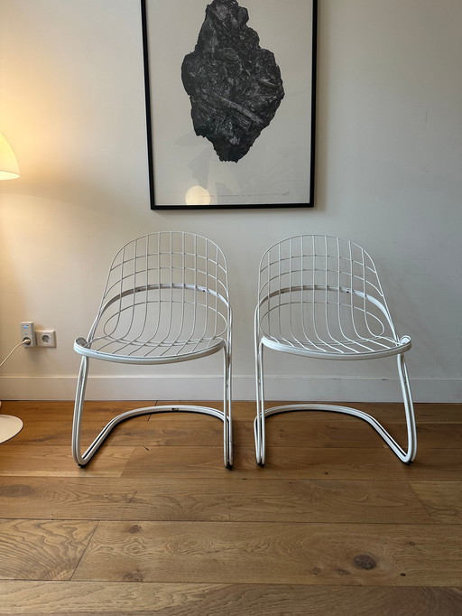 2X Gastone Rinaldi Sabrina Chairs White For Thema Italy