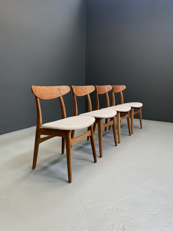 Image 1 of 4x Chaises de salle à manger Hans J. Wegner CH30