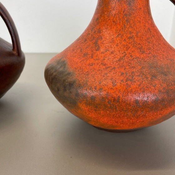Image 1 of Pair of vintage lava pottery vases by Heinz Siery for Cartens Tönnieshof, Germany 1970s