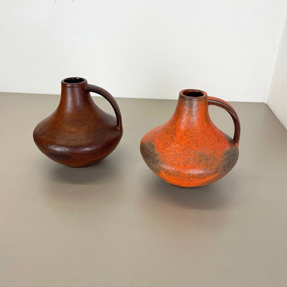 Image 1 of Pair of vintage lava pottery vases by Heinz Siery for Cartens Tönnieshof, Germany 1970s