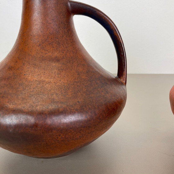Image 1 of Pair of vintage lava pottery vases by Heinz Siery for Cartens Tönnieshof, Germany 1970s