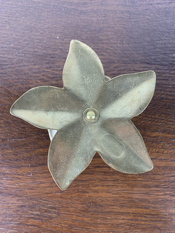 Image 1 of Brass Flower Candle Holder, 1970