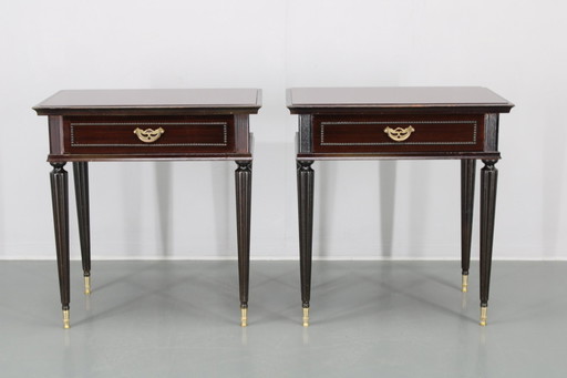 1950S Pair Of Wooden Italian Night Stands