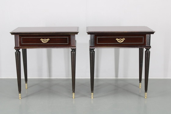 Image 1 of 1950S Pair Of Wooden Italian Night Stands