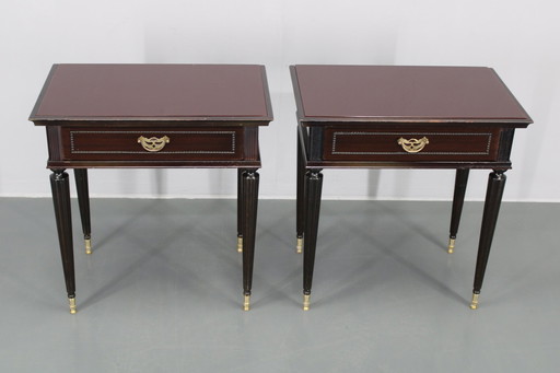 1950S Pair Of Wooden Italian Night Stands