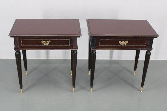 Image 1 of 1950S Pair Of Wooden Italian Night Stands