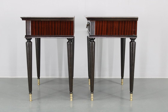 Image 1 of 1950S Pair Of Wooden Italian Night Stands