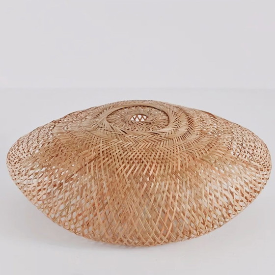 Image 1 of Modern Knitted Lampshade With Bamboo, Handcrafted