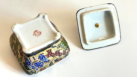 Image 1 of  Chinese porcelain and brass box Early 20th century