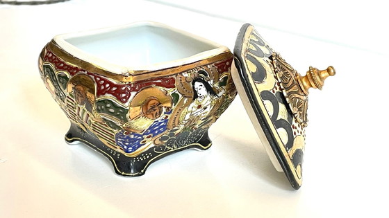 Image 1 of  Chinese porcelain and brass box Early 20th century